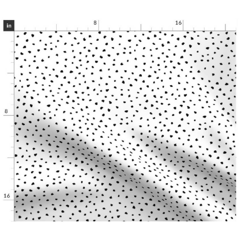 Midnight Snow Fabric, Dalmatian, Spots, Animal Print - 1 Yard, 100% cotton Spoonflower Fabric