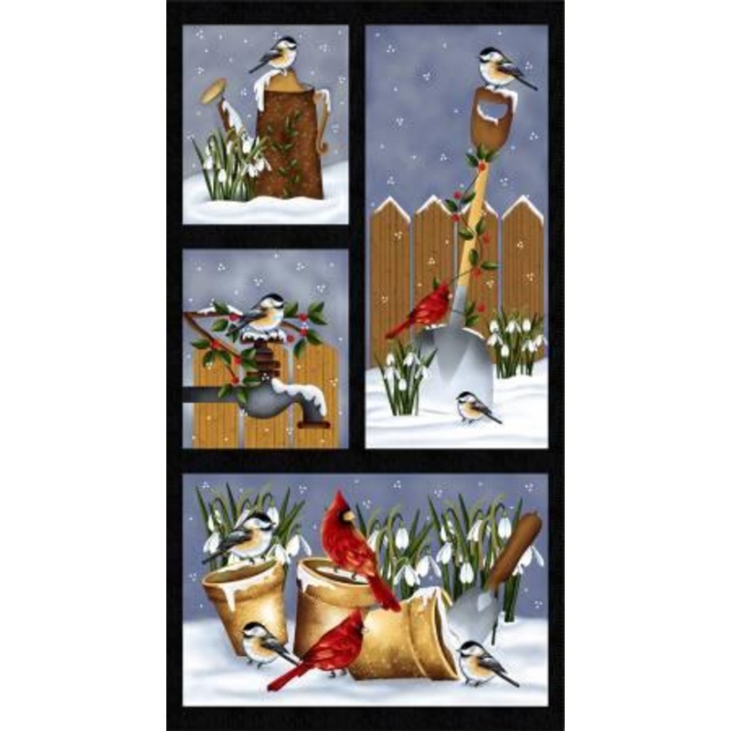 p084 Frozen in Time Black Chickadee Blocks