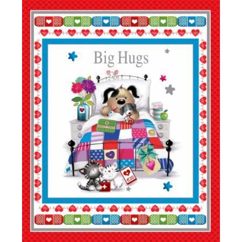 p129 Big Hugs Red Get Well Banner Panel