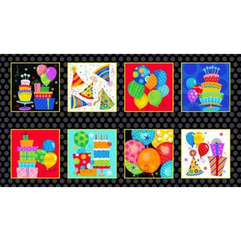 P132 Party Time! Multi Block Print
