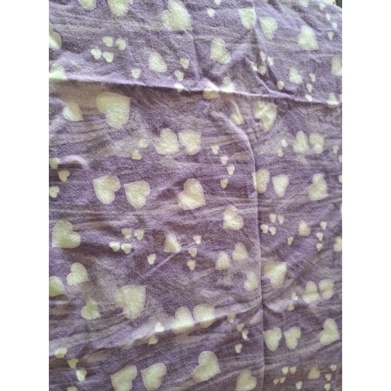 Purple with White Hearts Flannel