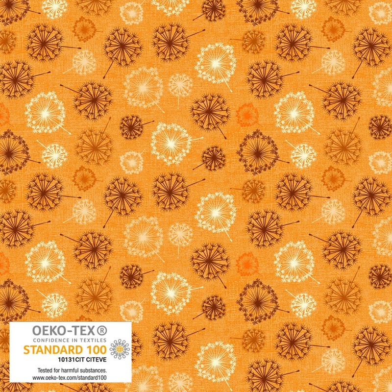 Quilting Rainbow Light Orange Blow Flowers