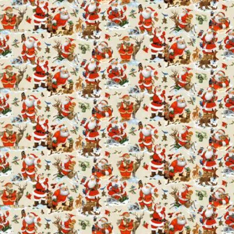 Santa's Friends Cream Santa Scenic