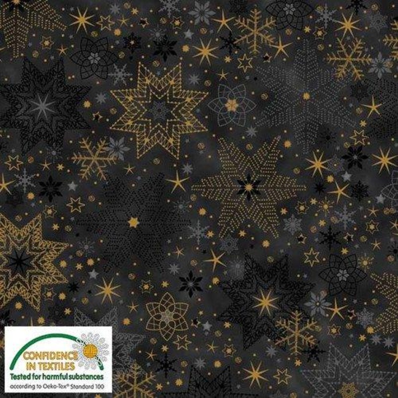Star Sprinkle Black Gold Snowflakes