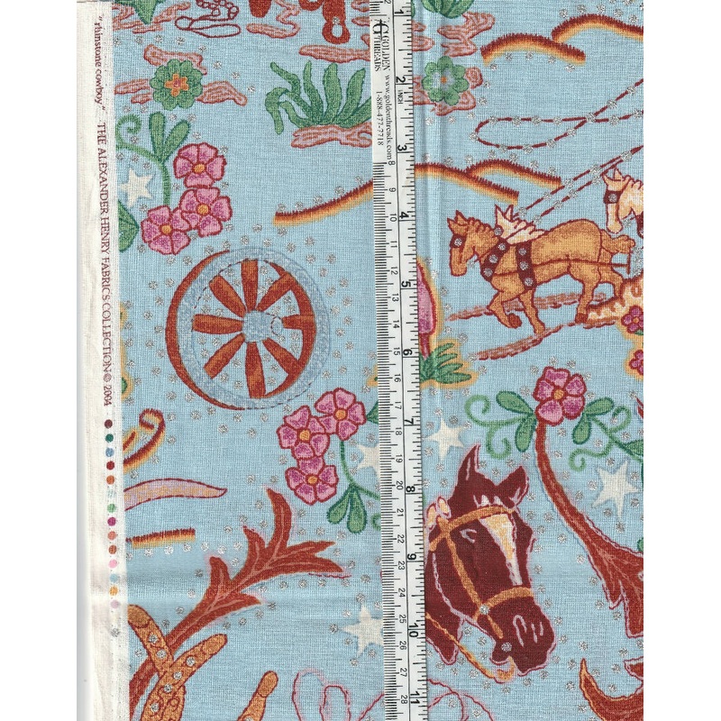 Western Vintage Fabric Rhinestone Cowboy 1 yard