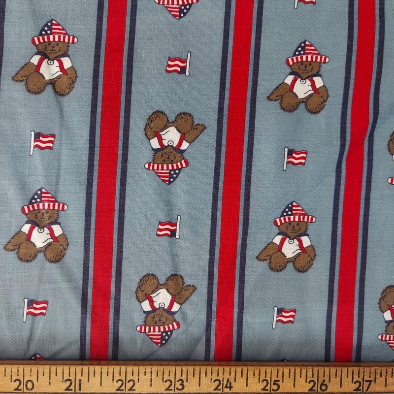 Classic Cottons Born on the 4th of July 3841 Blue Teddy Bears