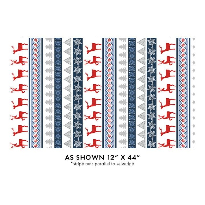 Nordic Cabin Deer Stripe Blue