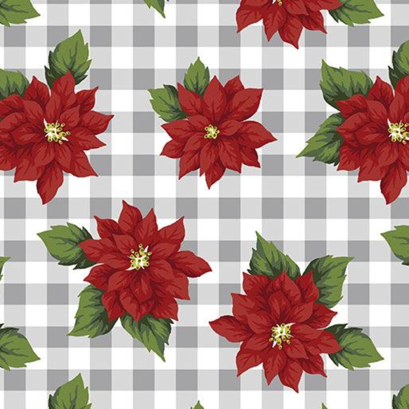 Poinsettia Check Grey