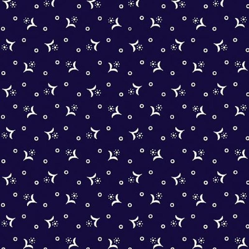Rhapsody Tiny Calico Flower Navy/White