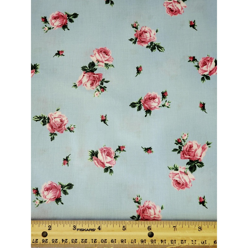 Rosette Rose Buds Blue