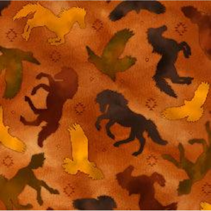 Spirits Of The Wind ANIMAL SILHOUETTES Rust
