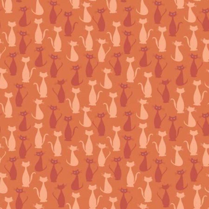 Spooky Hollow Cats Orange Sparkle