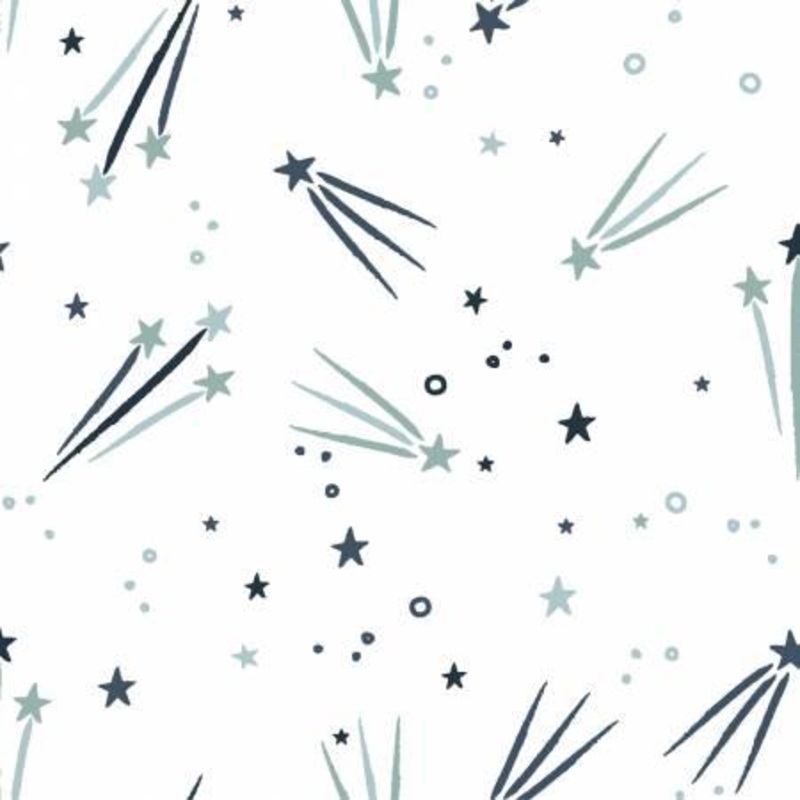 Starry Adventure White Shooting Stars Flannel