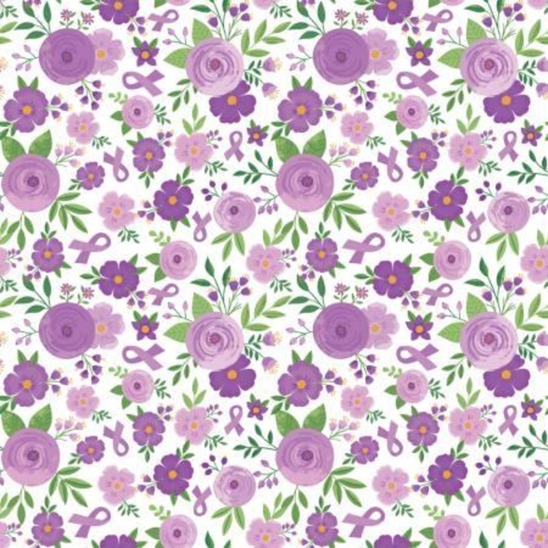 Strength In Lavender Floral White