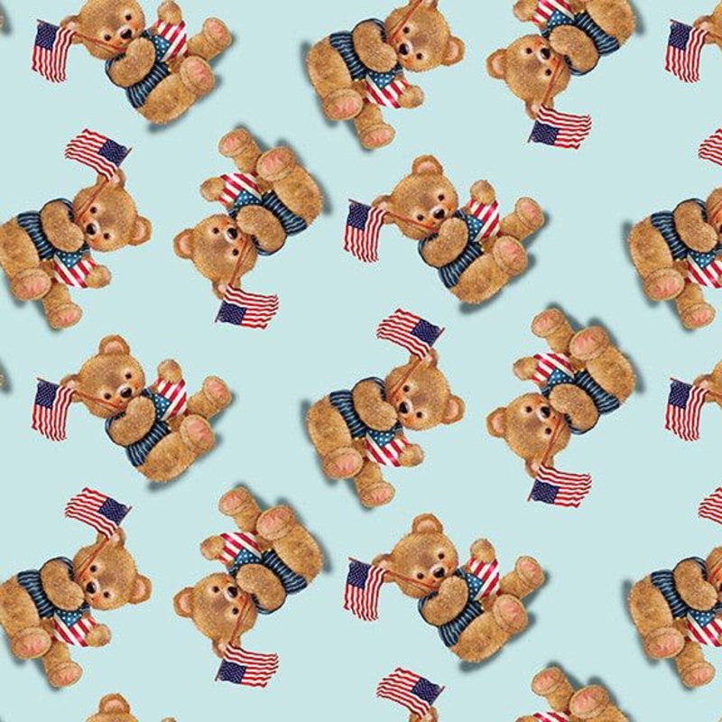 Teddy's America Tossed Teddy with Flag