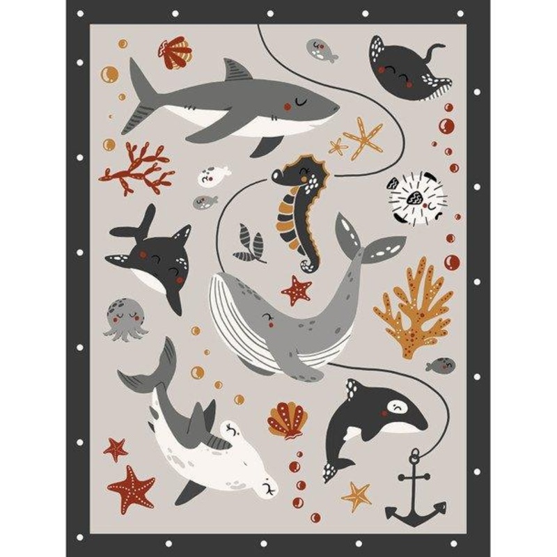 Water Babies Medium Gray Panel