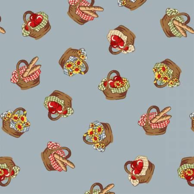 Windham Fabrics Little Red Riding Hood Blue Baskets