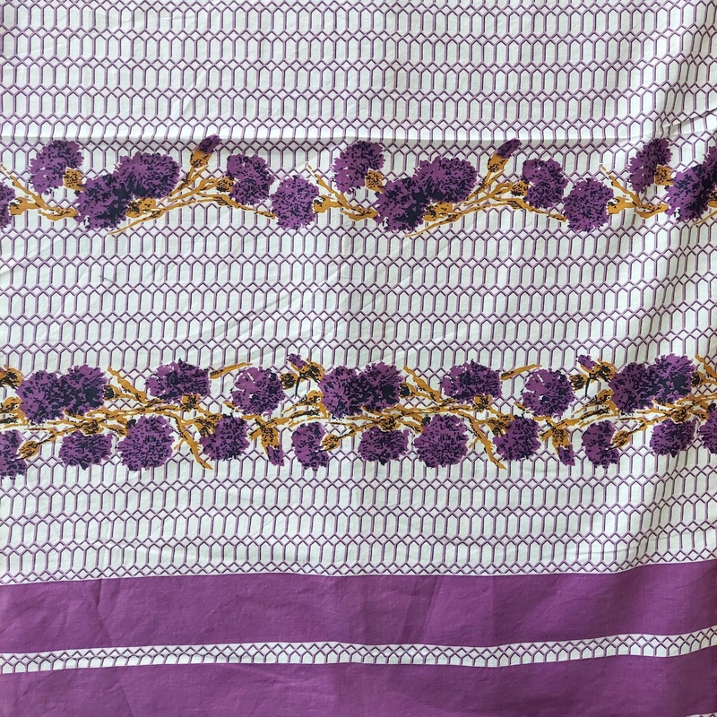 Esquire Fabrics Border Print Purple White