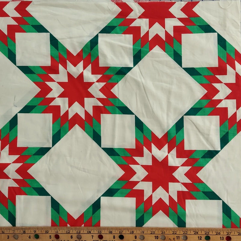 Fabric Traditions 60" Cheater Quilt Cream, Red, and Green
