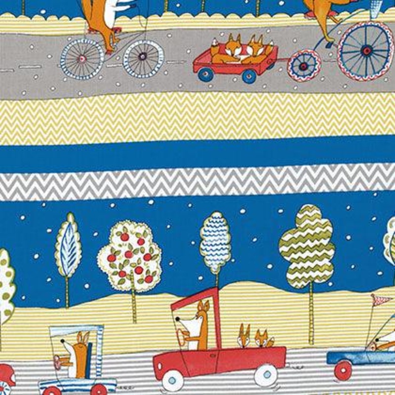 FreeSpirit Fabrics | Transport-Navy | Fox Playground | Dena Designs