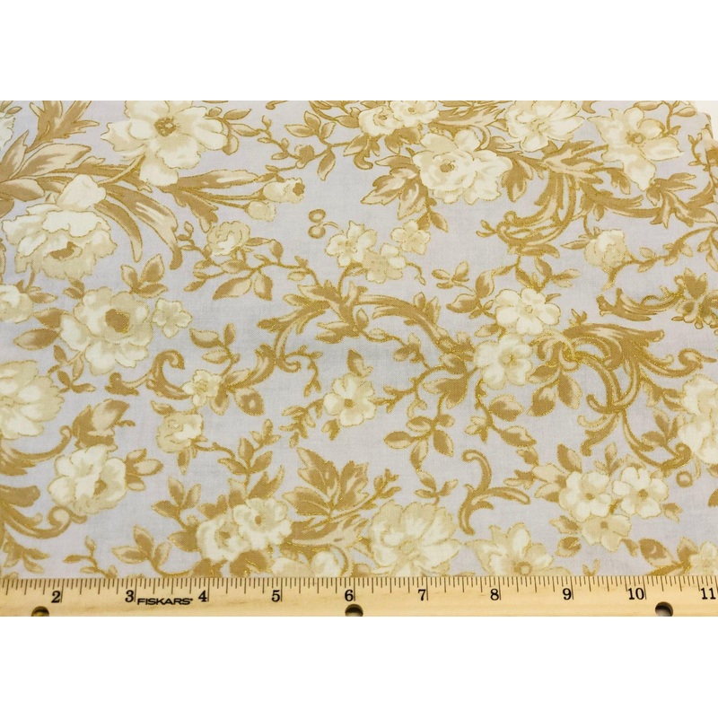 Gran Fete Floral Gray and Gold