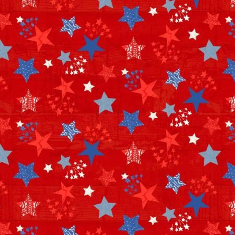 Henry Glass Patriotic Picnic 630 88 Red Stars