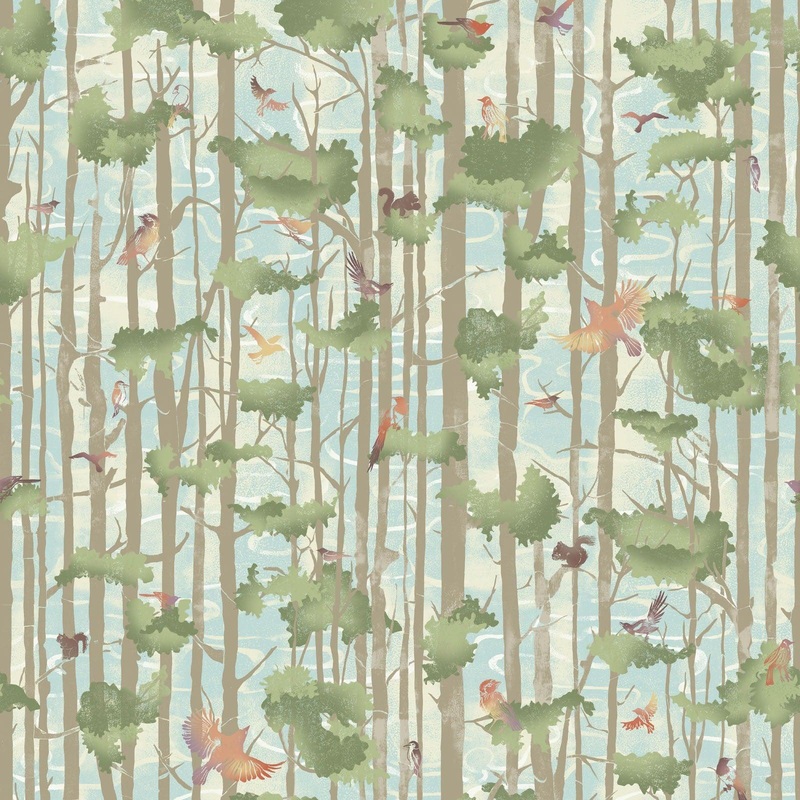 Maywood Studios Blue Tree Tops Forest Chatter 10291-b