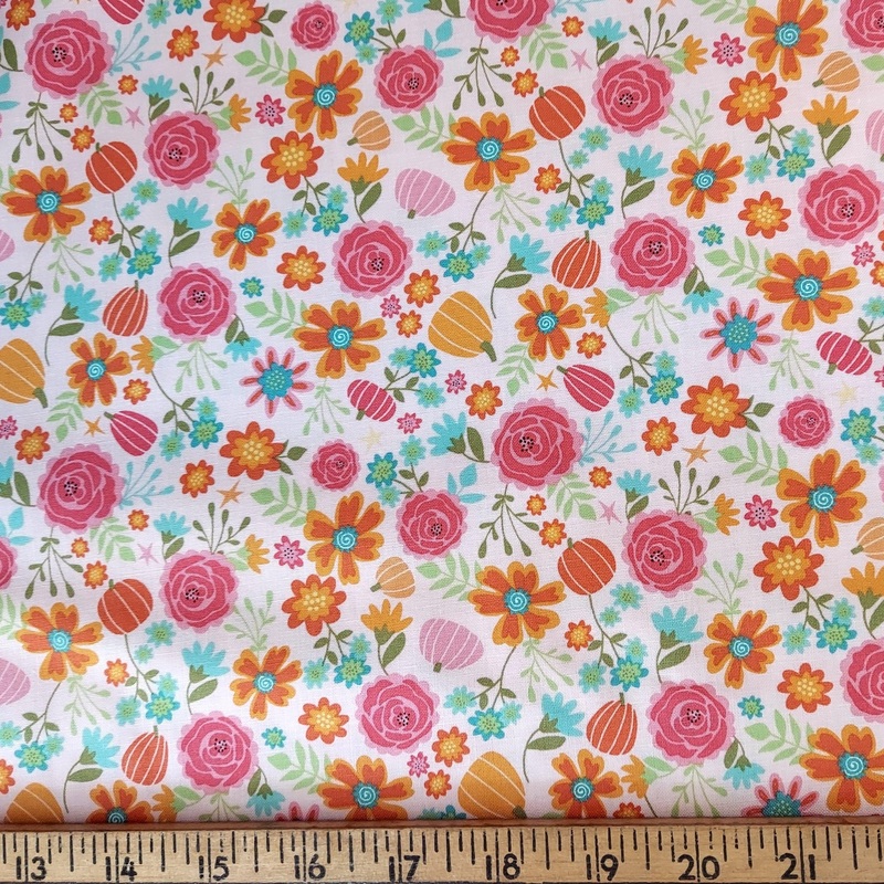 Poppie Cotton Kitty Loves Candy Pretty Pumpkins Pink KC23917