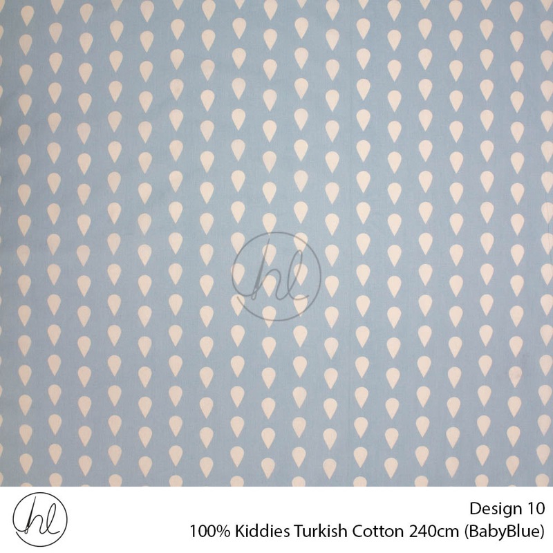 100% Kiddies Turkish Cotton Design 10 240cm Per M Baby Blue