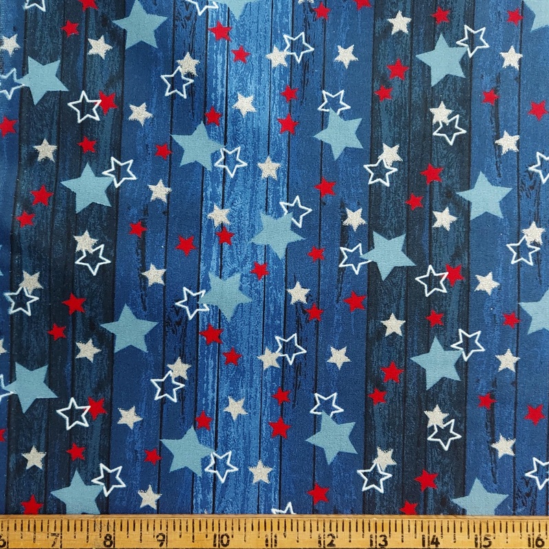 Blue Plank with Glitter Stars