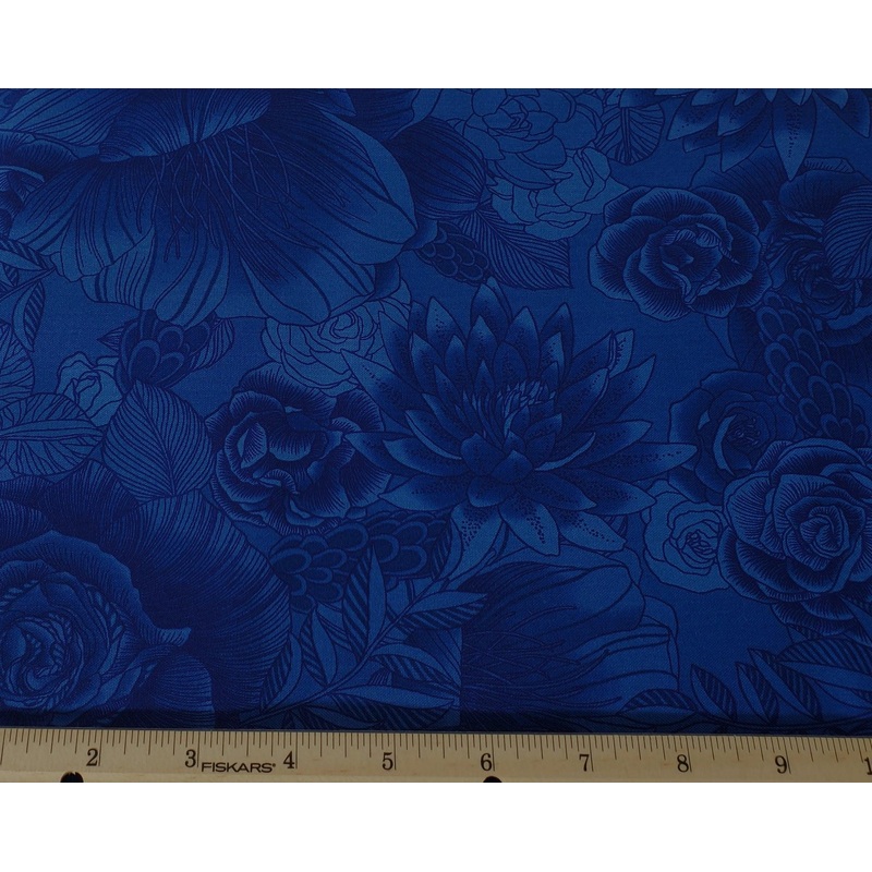 Collage Floral Royal Blue Limoges