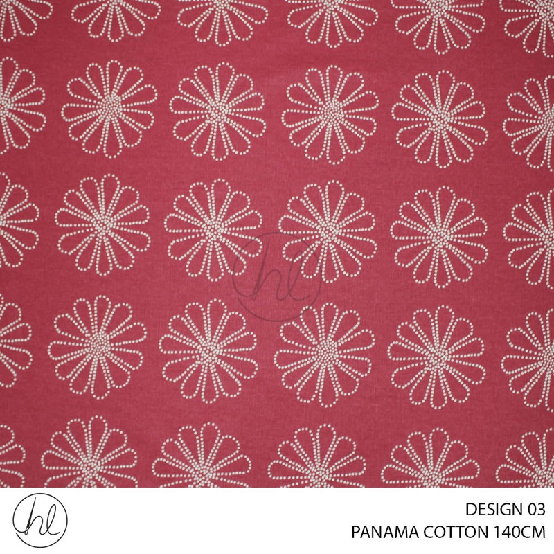 PANAMA COTTON CANVAS BUY10M OR MORE R69.99 PM DESIGN 03 140CM PER M CERISE