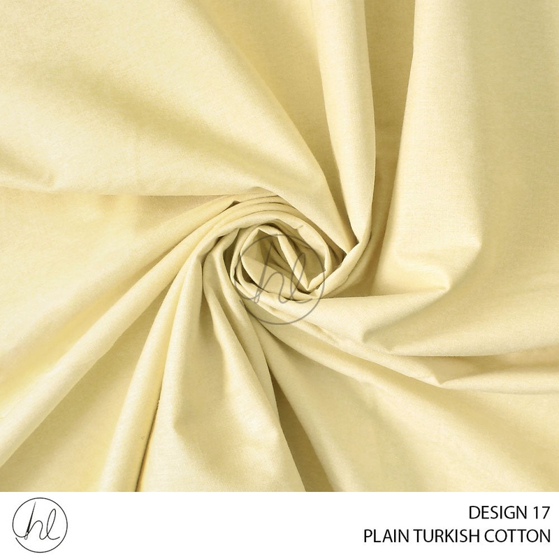 PLAIN TURKISH COTTON DESIGN 17 BUTTERCUP 235CM PER M