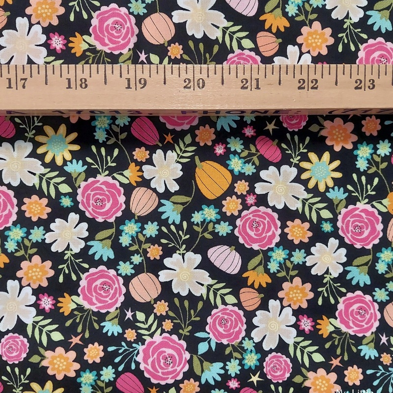 Poppie Cotton Kitty Loves Candy Pretty Pumpkins Black KC23916