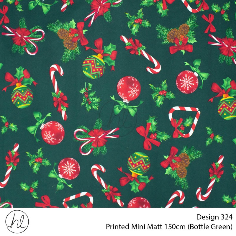 Printed Mini Matt Design 324 150cm Per m Bottle Green fabric