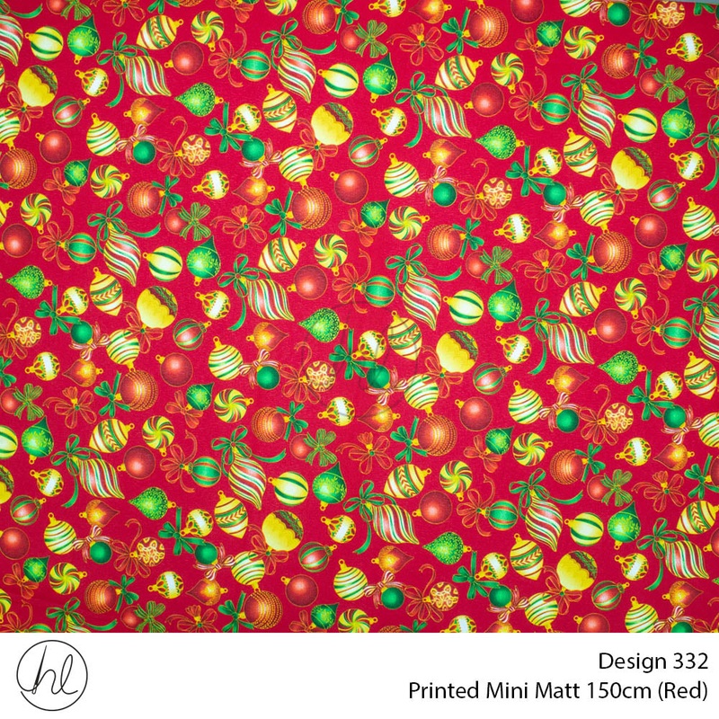 Printed Mini Matt Design 332 150cm Per m Red fabric