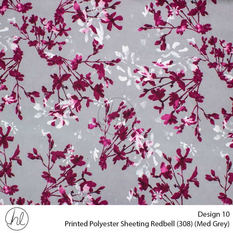 Printed Polyester Sheeting 240cm Redbell Med Grey Per m