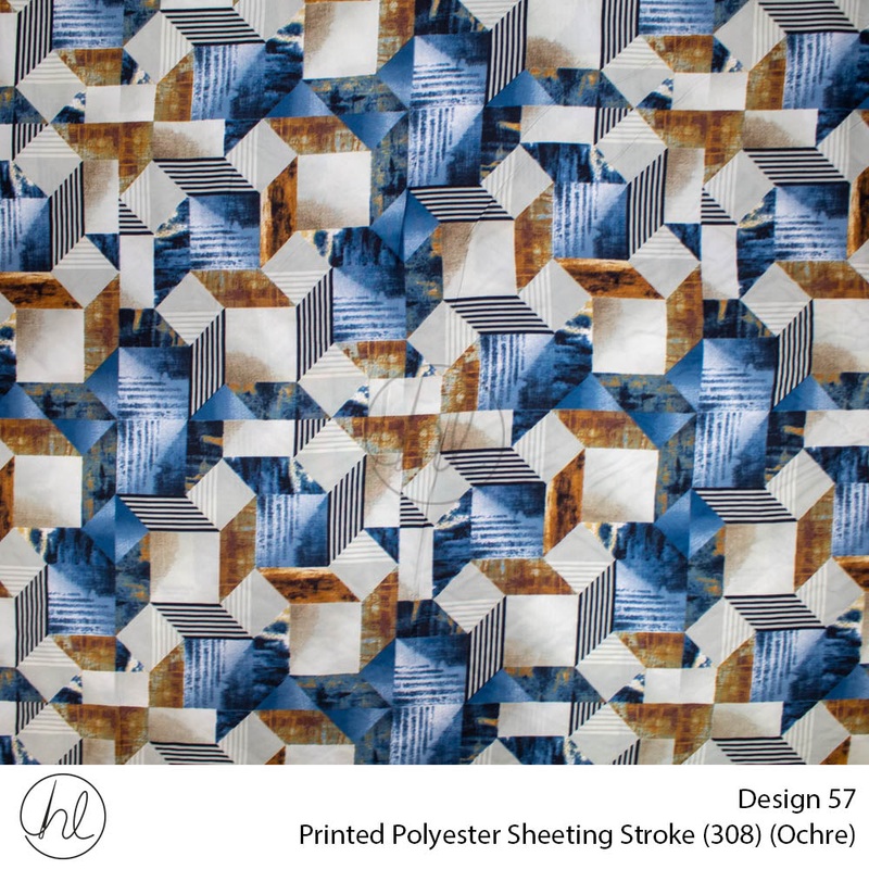 Printed Polyester Sheeting 240cm Stroke Ochre Per m