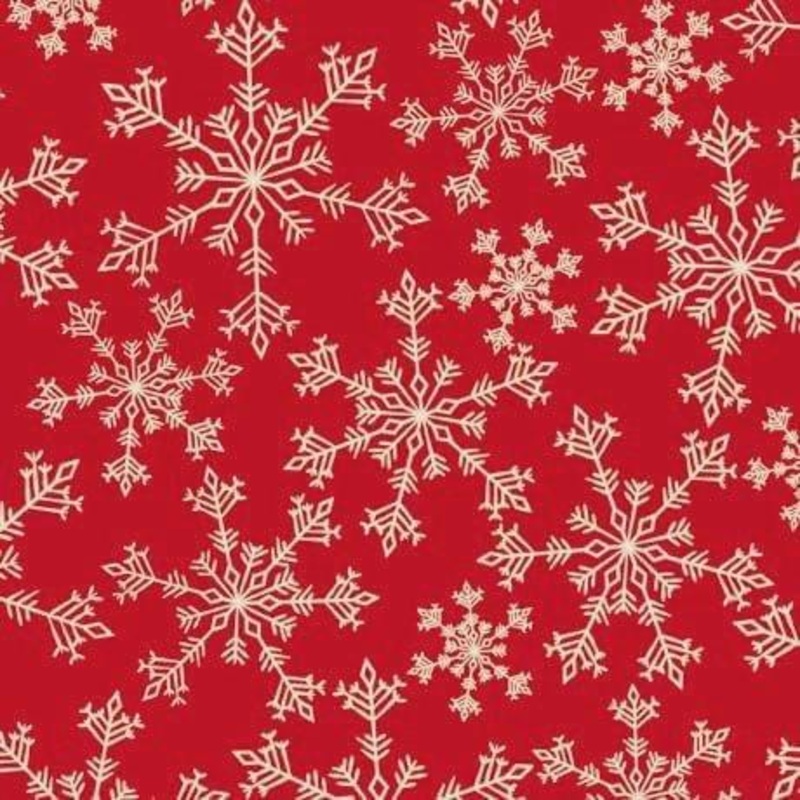 QT Fabrics 1649-29681-R Paisley Christmas Snowflakes Red