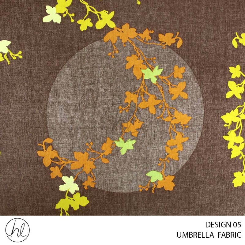 UMBRELLA FABRIC FLORETTE DESIGN 05 235CM PER M BROWN