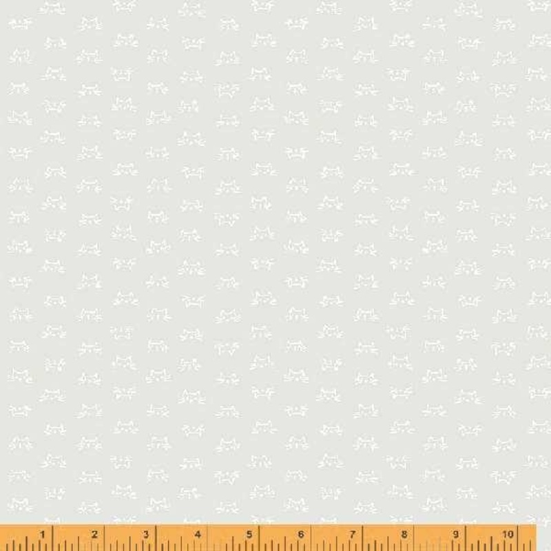 Windham Fabrics White on White Crystal Kitties 53174A-1