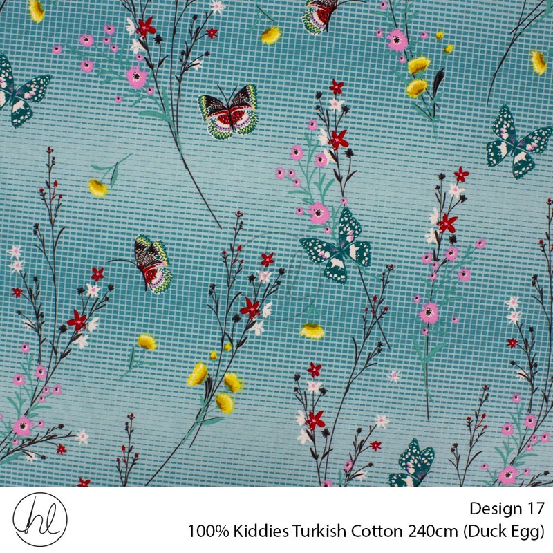 100% Kiddies Turkish Cotton Design 17 240cm Per M Duck Egg