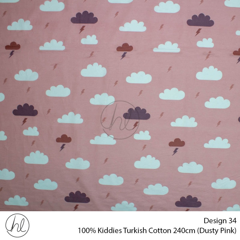 100% Kiddies Turkish Cotton Design 34 240cm Per M Dusty Pink