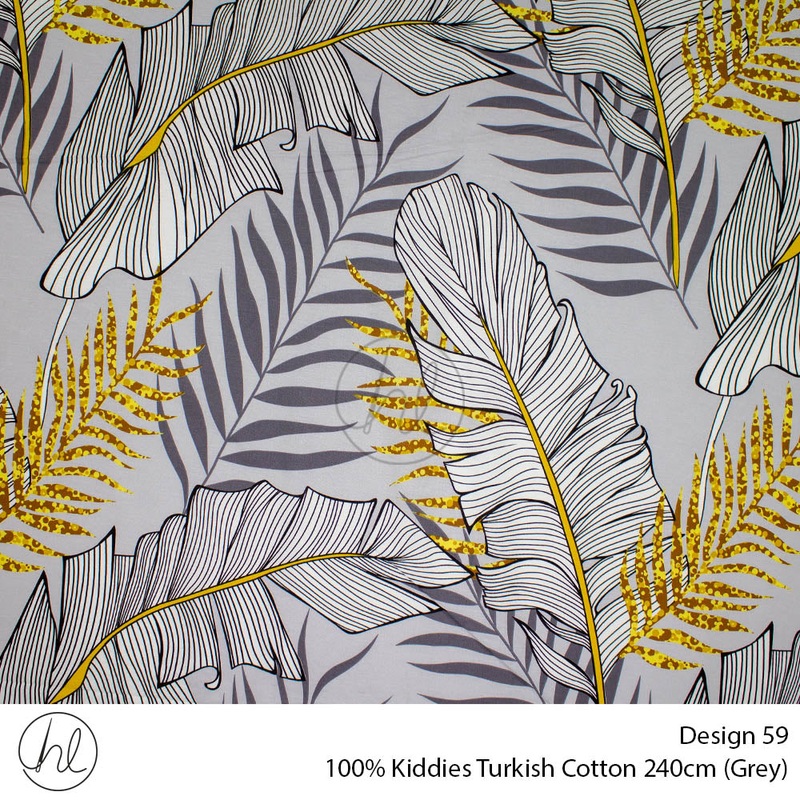 100% Kiddies Turkish Cotton Design 59 240cm Per M Grey