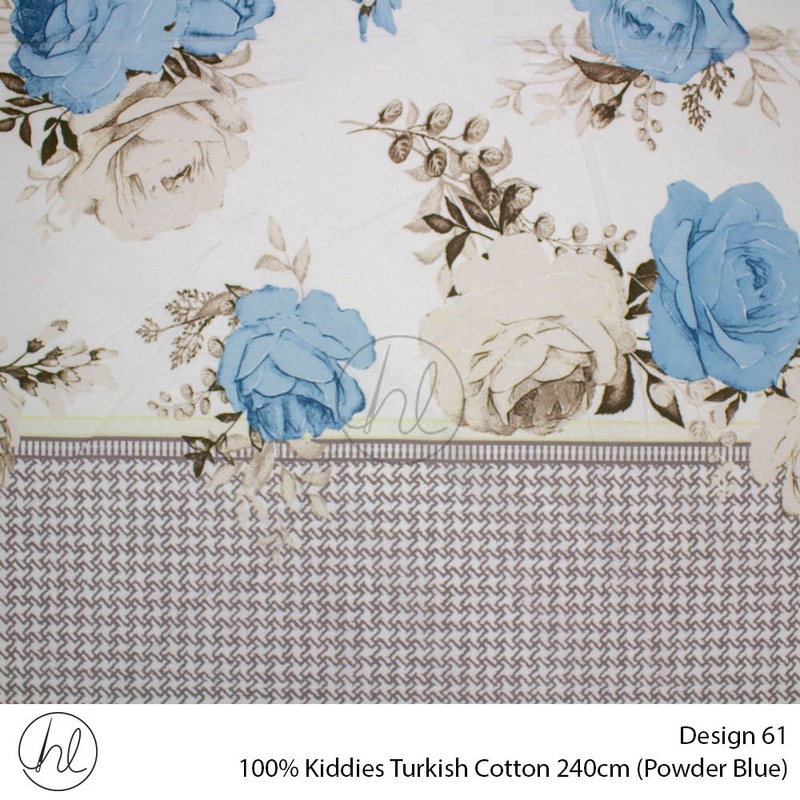 100% Kiddies Turkish Cotton Design 61 240cm Per M Powder Blue