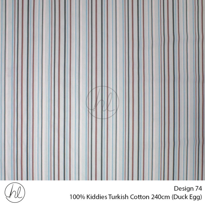 100% Kiddies Turkish Cotton Design 74 240cm Per M Duck Egg
