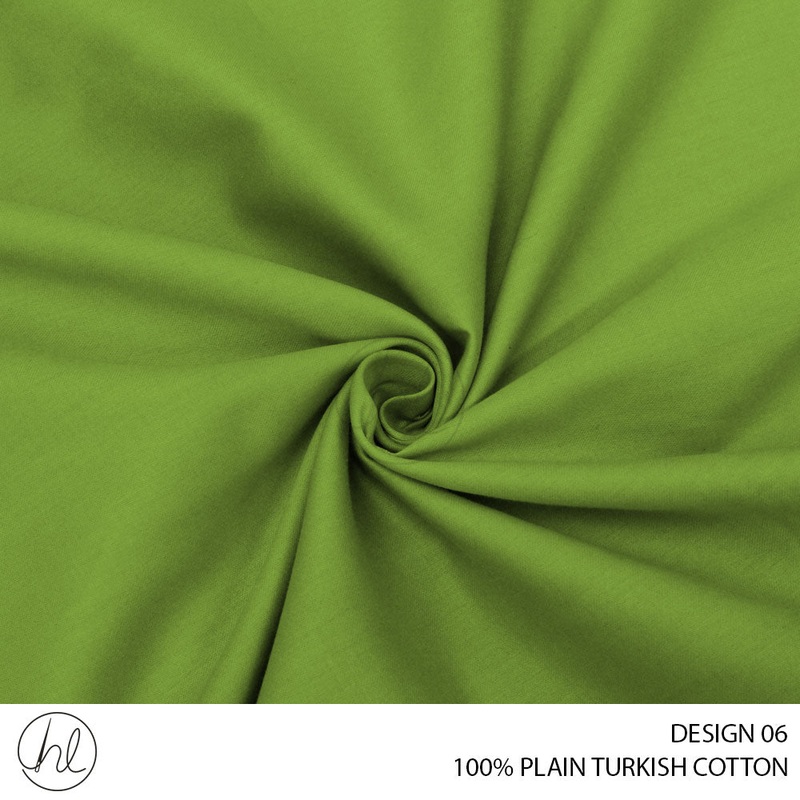 100% PLAIN TURKISH COTTON DESIGN 06 240CM WIDE PER M LIME