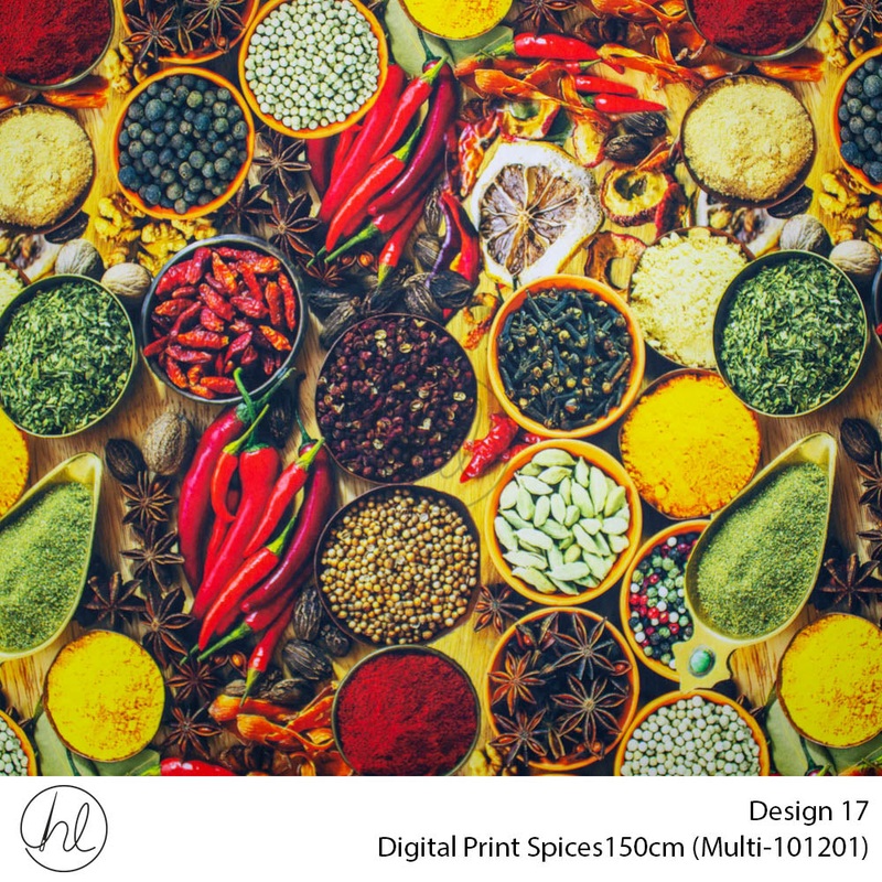 Digital Print Spices Fabric Design 17 150cm Per m Multi