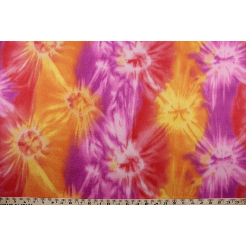 Java Tie Dye Fleece Fabric in Azalea