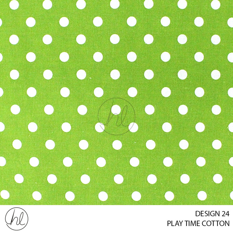 PLAYTIME COTTON Polka Dot 150CM PER M LIME